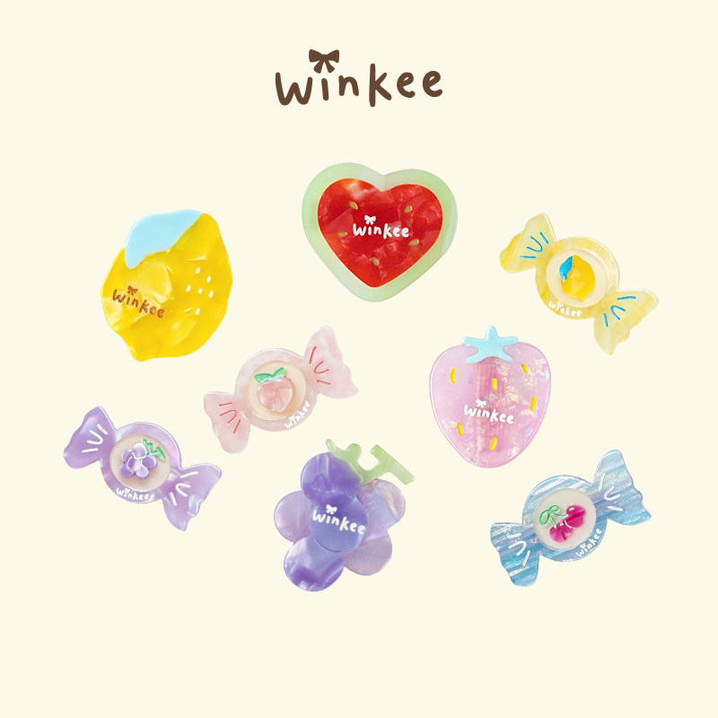 winkee宝宝醋酸水果发夹bb夹婴幼童刘海夹柠檬趣味宝宝发夹可爱