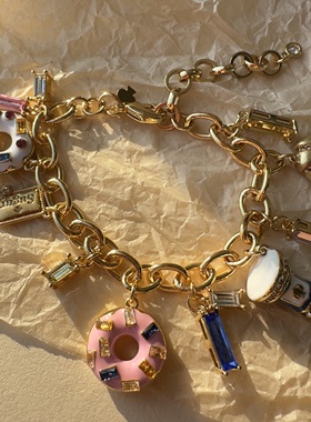 外贸出口单 高品质 甜甜圈手链 项链耳钉超级可爱有趣