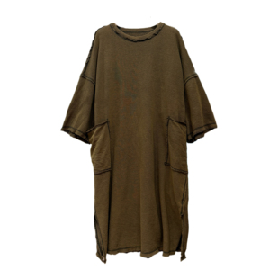 织厚原创设计宽松长款T裙连衣裙中袖圆领宽松百搭Y0306