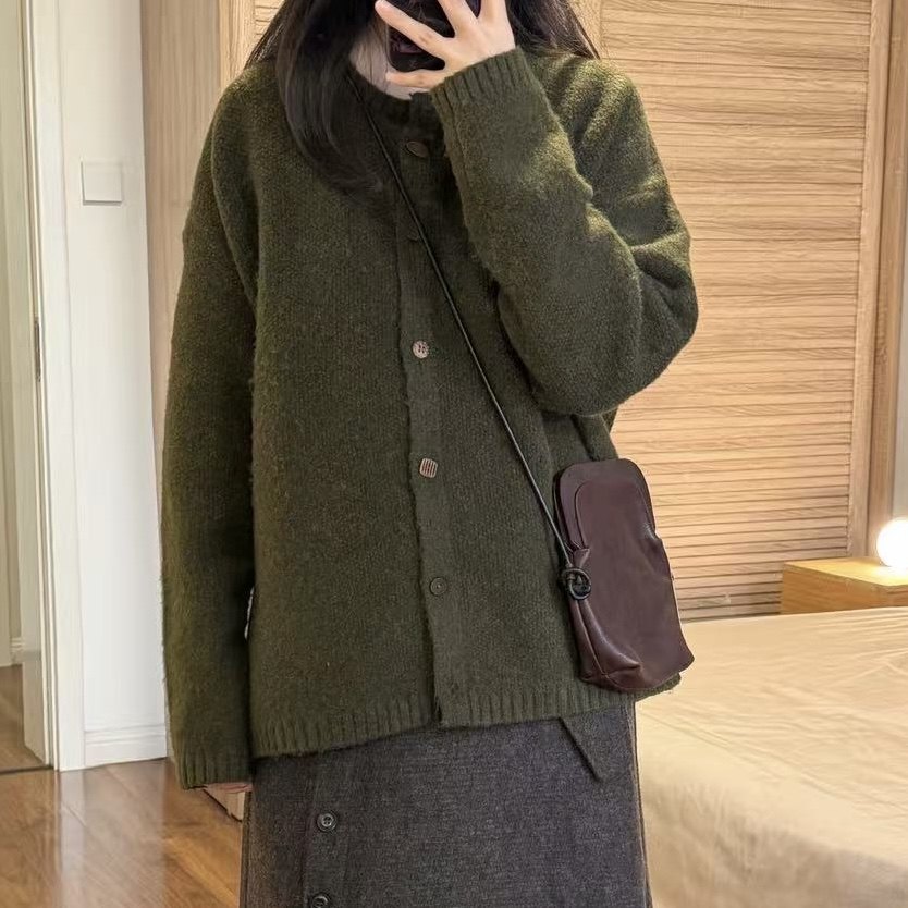 如眸原创设计秋冬毛衣针织开衫外套MY15825