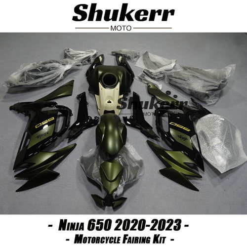 适用川崎忍者650 Ninja 650 20-23款 全车外壳 黑绿色  版花定制