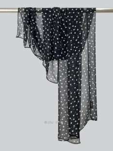 波点真丝乔其纱桑蚕丝丝巾长条巾 春夏轻法式 After 赫本假日