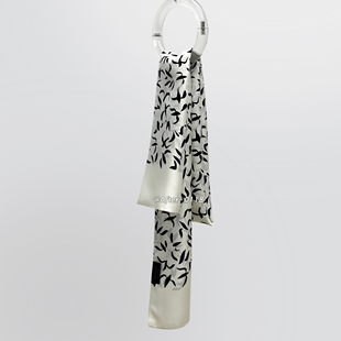 After 25新品 L*P同款春日飞燕气质桑蚕丝真丝斜纹绸飘带长巾丝巾