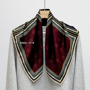 丝毛丝巾高级感系脖 老钱风真丝羊毛围巾女秋冬季 After 红黑盛宴