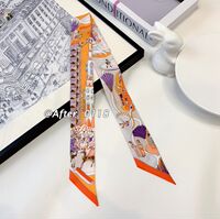 After2026 autumn, mulberry silk, real silk, long ribbon, TWILL, bag, silk scarf, hair band, small neckerchief, ribbon thumbnail 7