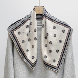 丝毛丝巾高级感系脖 老钱风真丝羊毛围巾女秋冬季 After 灰卡盛宴