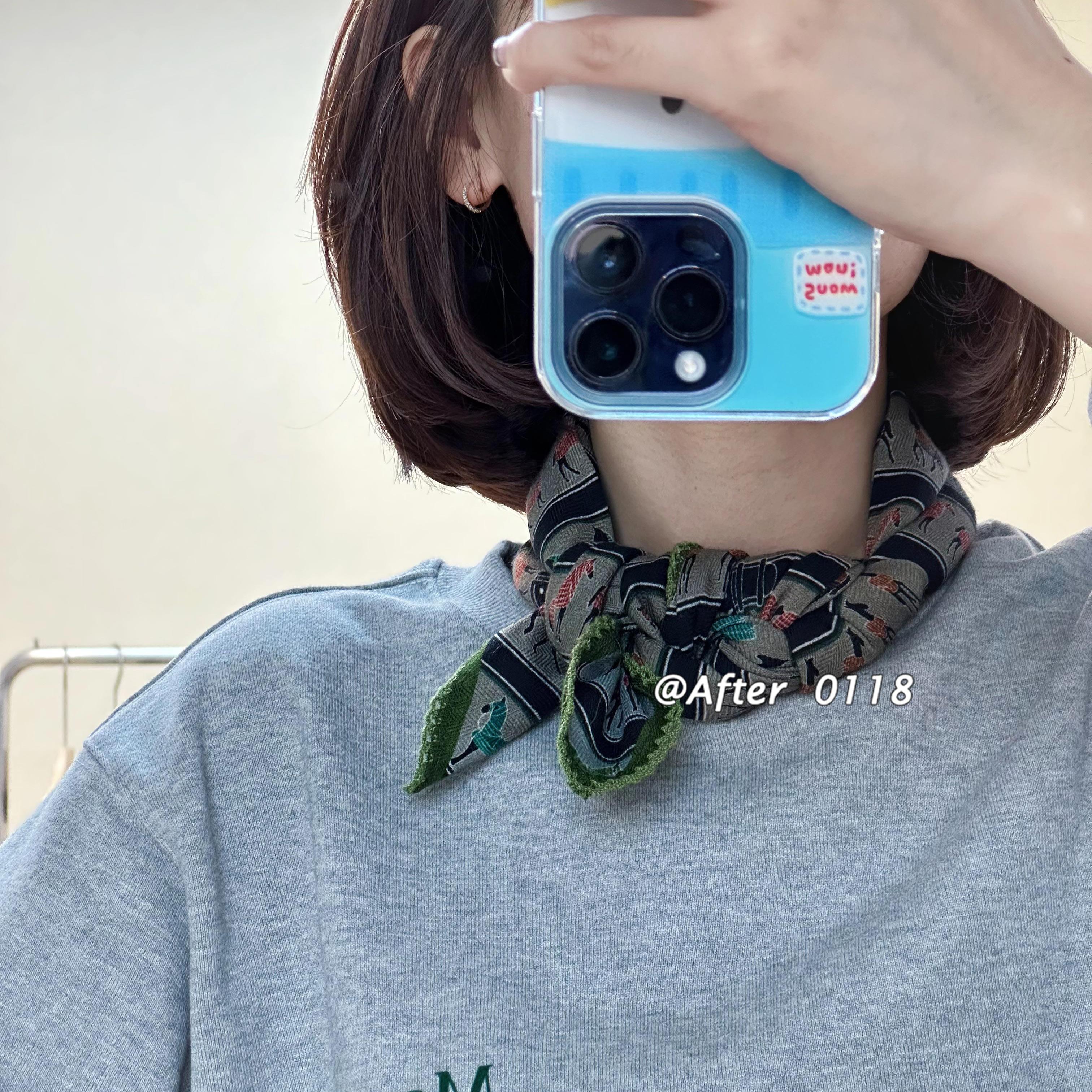 【骏马列队】桑蚕丝羊毛丝巾围巾