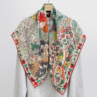 童趣真丝羊毛桑蚕丝围巾丝巾大方巾女 拥月 After 丝毛大方巾