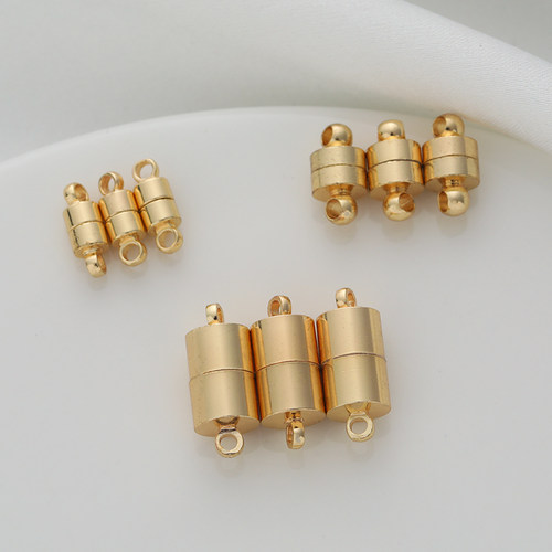 14k电镀保色圆柱形磁铁项链diy