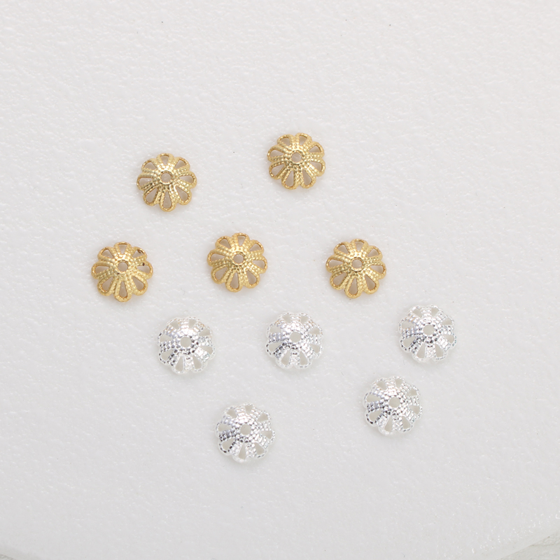 月亮饰品镀金18K古法金银色花托