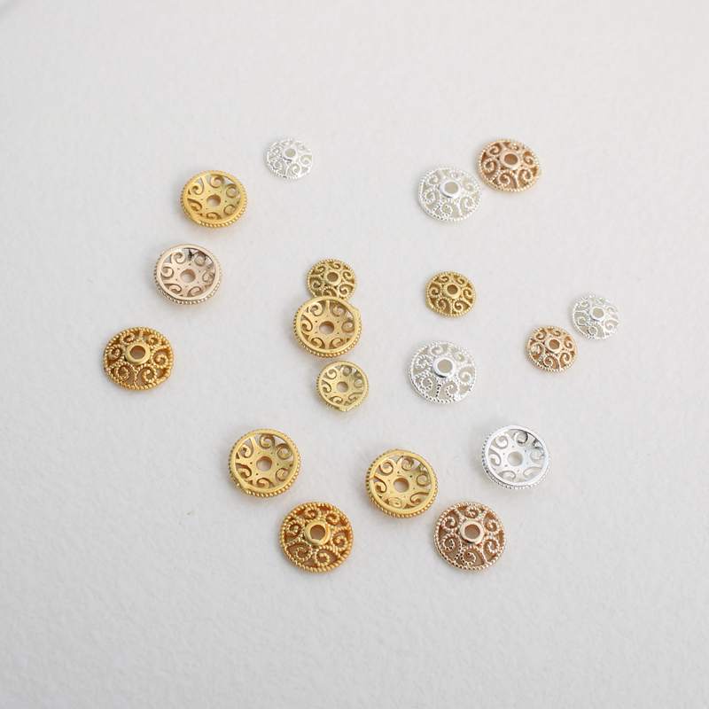 月亮饰品古法14K银色保色花托