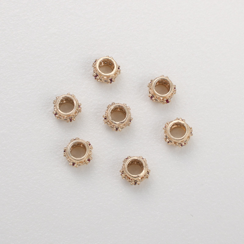 月亮饰品镀金14K锆石串珠