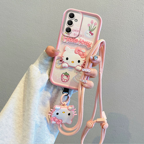 适用三星Galaxy A15 4G/5G海外版手机壳A14 5G国际版A13 4G/5G气囊防摔挂脖绳子保护套个性创意卡通可爱新款