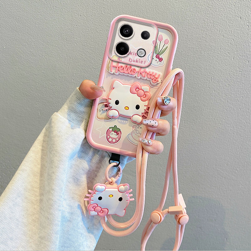 适用红米Note13 4G/5G海外版手机壳Redmi Note13pro 4G/5G防摔国际版硅胶软保护套挂脖绳子个性创意卡通新款