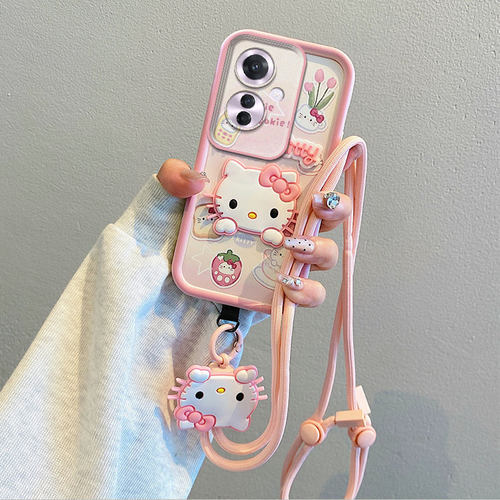 适用OPPO Reno11F 5G海外版手机壳CPH2603国际版气囊防摔软全包边保护套卡通挂脖绳个性创意可爱男女情侣新款