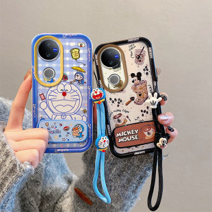 手机壳V40 5G国际版 保护套V40Pro硅胶V30 适用VIVO 创意防摔卡通可爱补妆镜子支架女新款 5G海外版 5G个性 V50