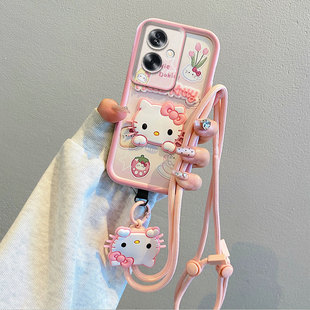 适用OPPO A79 5G海外版手机壳CPH2603国际版气囊防摔软保护套挂脖绳子立体卡通个性创意可爱男女情侣新款