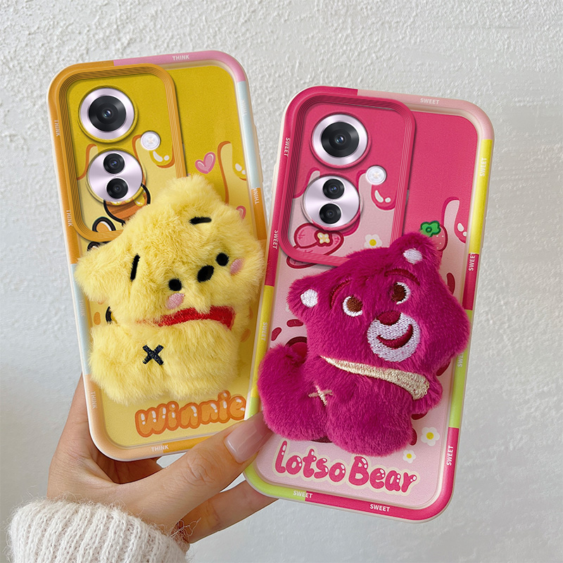 适用OPPO Reno11F 5G手机壳气囊防摔CPH2603软全包边保护套个性创意毛绒立体卡通可爱男女情侣新款
