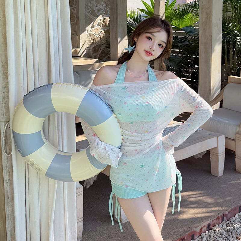 大码比基尼性感泳衣女温泉2026年新款防晒胖mm微胖海滩度假三件套