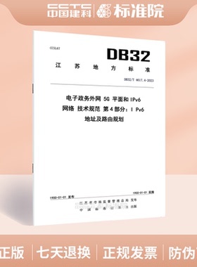 DB32/T 4617.4-2023电子政务外网 5G 平面和IPv6 网络 技术规范 第4部分：I Pv6 地址及路由规划