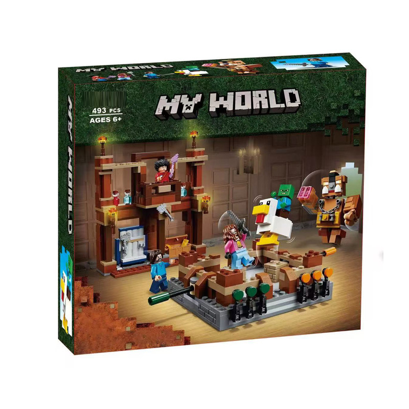 我的世界大电影林地府邸对战擂台恶魂气球猪灵人仔积木玩具21272