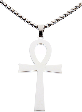 Ankh Logo Rock Pendant Chain Necklace