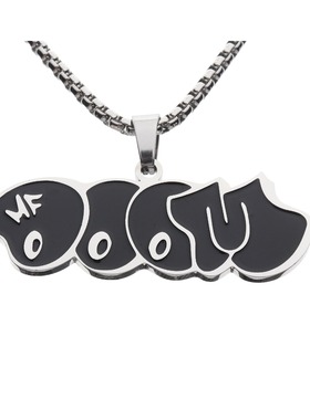 MF Doom Mm Black necklace欧美潮牌男女嘻哈个性情侣吊坠项链