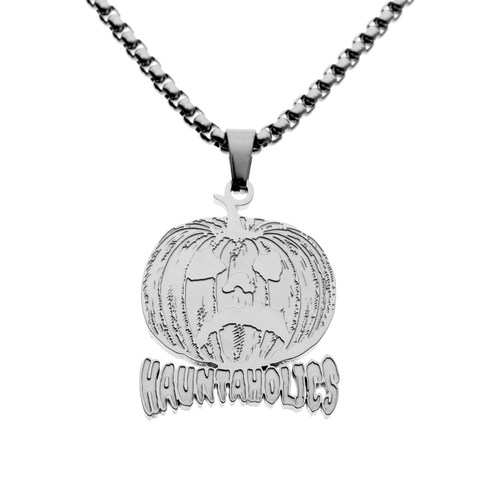 Haunted Mound Pumpkin Hip Hop Pendant Chain Necklace