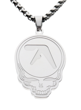 Aphex Twin Skull Logo Pendant Chain Necklace 项链