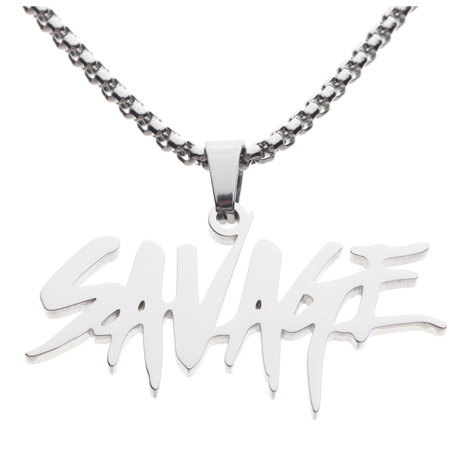 21 SAVAGE necklace欧美潮牌男女嘻哈个性情侣吊坠项链