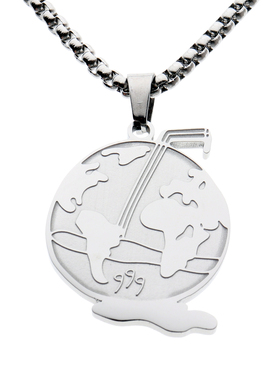 Juice Wrld 999 Earth Hip Hop Rap Pendant Chain Necklace 项链