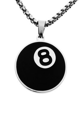 8 Ball Logo Hip Hop Rapper Pendant Chain Necklace