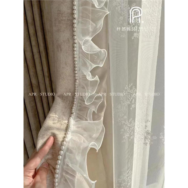 新款花边超美仙气珍珠唯美单层纱窗帘立边花边,居家布艺,花边,淘宝优惠券,粉丝福利购,淘宝优惠卷