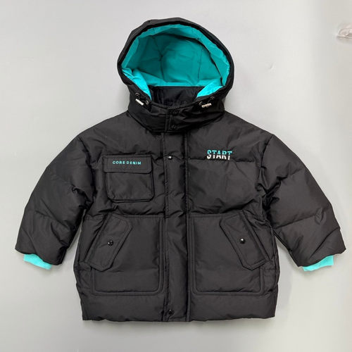 海威迩童装小童男女中长款带帽羽绒服