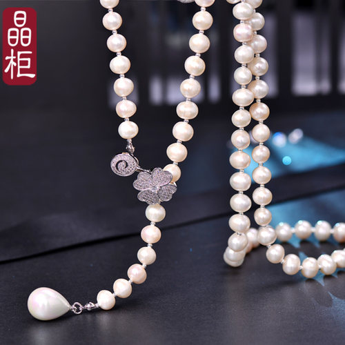 晶柜原创纯手工天然长款项链珍珠