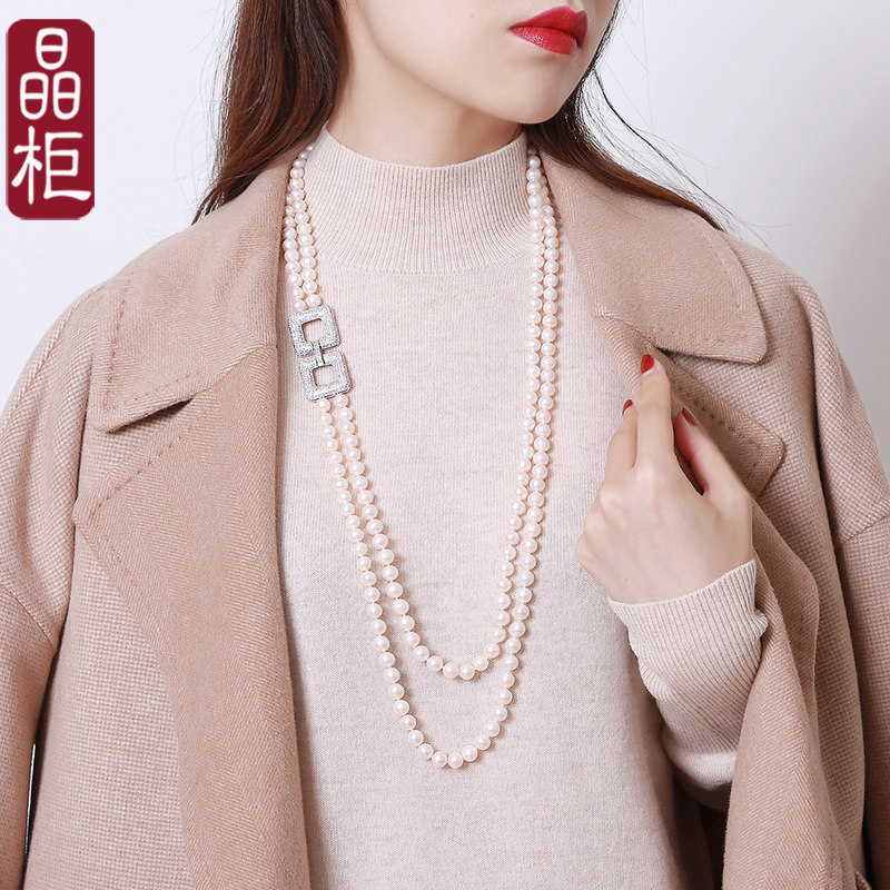 2026年新款原创设计天然珍珠项链女轻奢小众双层毛衣链女长款简约