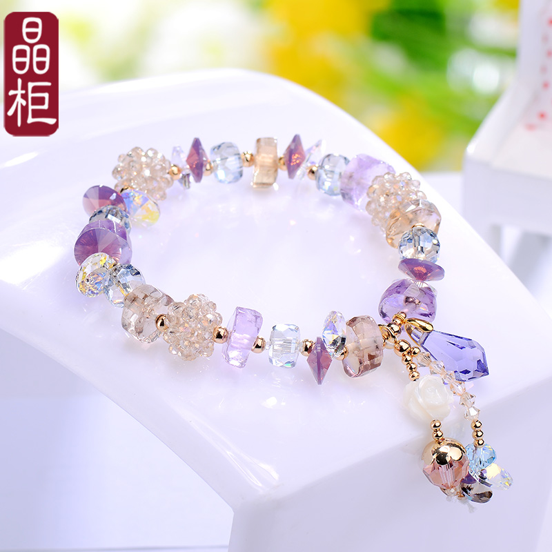 晶柜手链女茶水晶韩版流苏紫水晶