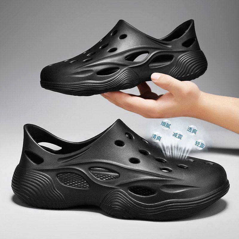 椰子拖鞋男款夏季外穿踩屎感防滑全包凉鞋男士海边沙滩轻质洞洞鞋