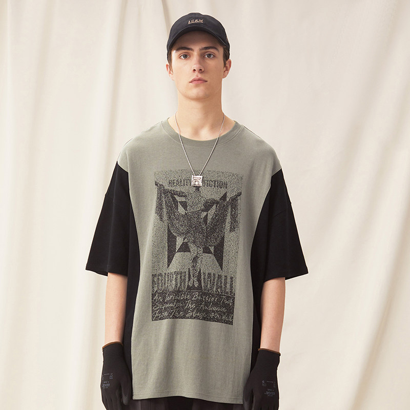 scrm"the fourth wall"潮牌第四堵墙剧场海报t恤男宽松短袖夏季