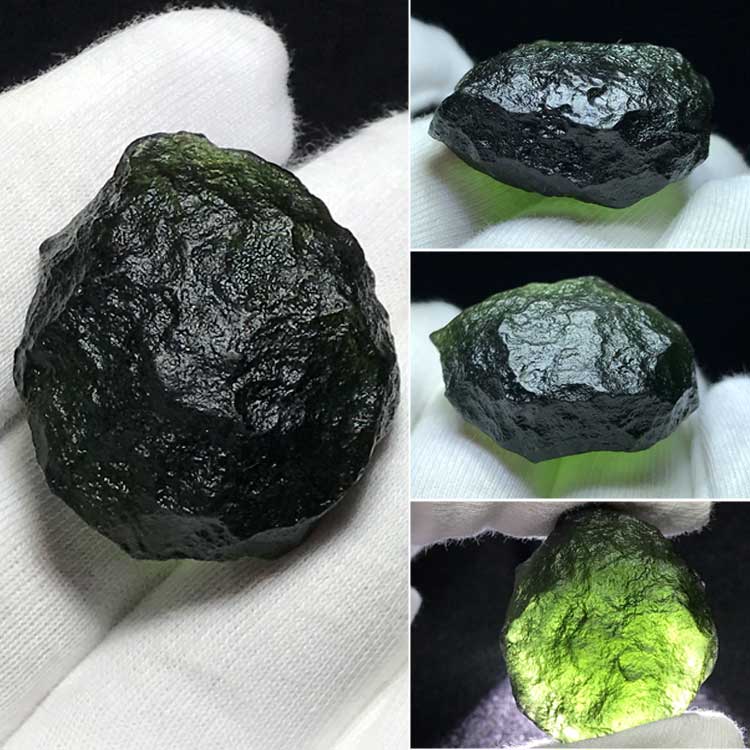 Genuine Czech olive meteorite Glass Stone Pendant DIY mineral Necklace