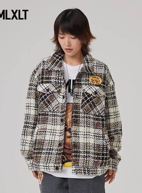 全新正品tsmlxlt黑色格纹外套棉服加厚外套上衣