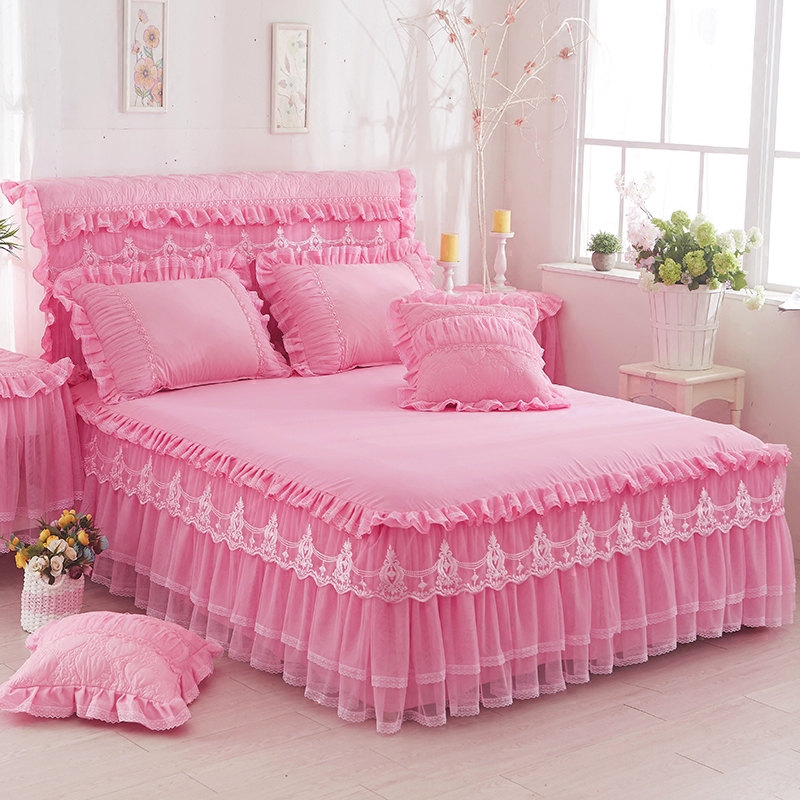 韩版公主蕾丝床裙单件床罩花边床套防滑床笠席梦思保护套花边床单
