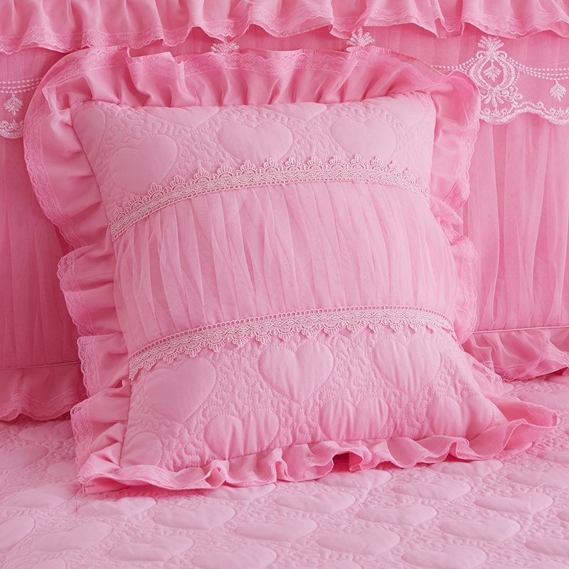 花边公主蕾丝夹棉加厚抱枕套靠垫套靠垫套汽车腰枕不含芯一对装