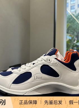 【国内现货】DIOR迪奥新款Mile鞋跟字母LOGO白色羊皮革运动休闲鞋