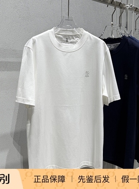 【国内现货】Brunello Cucinelli 经典徽标logo印花BC白色T恤短袖