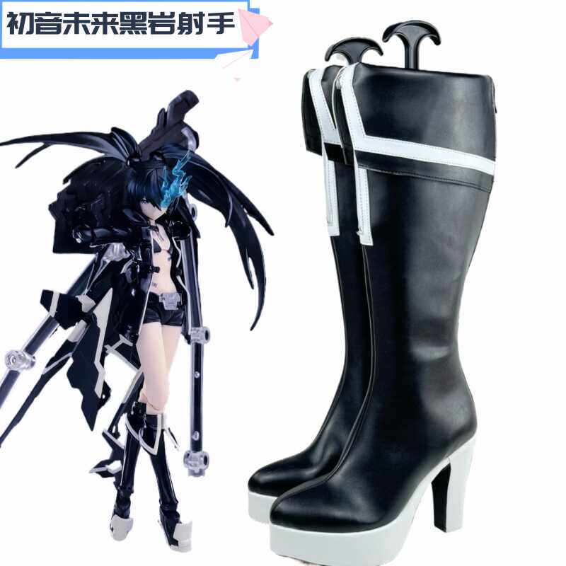 34初音未来黑岩射手cos鞋子定制动漫游戏人物cosplay靴子来图定做