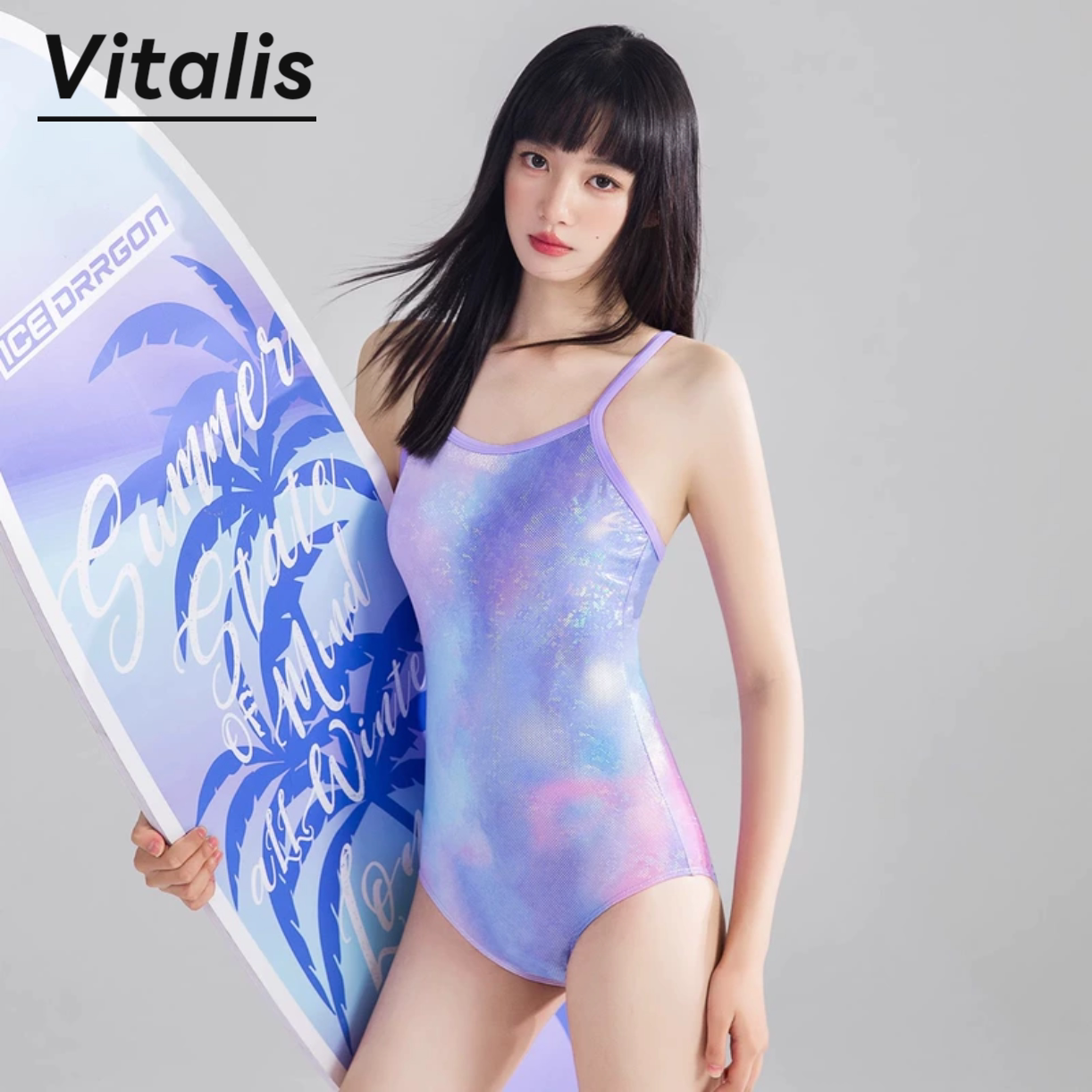 Vitalis2026新款游泳馆专用一体紧身专业竞速泳衣连体性感露背
