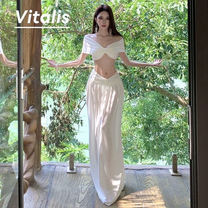 Vitalis纯欲一字肩比基尼三件套