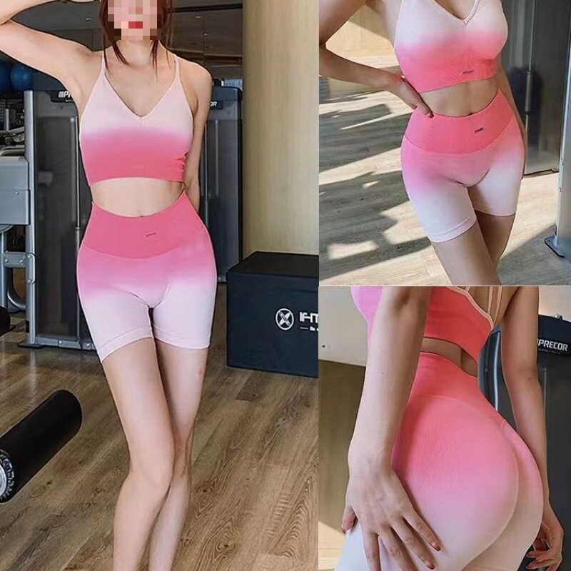 Vitalis运动套装女夏季高腰提臀健身裤跑步网红渐变高级感瑜伽服