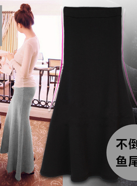2025冬季女装长款保暖半身裙加绒加厚鱼尾裙长裙修身包臀性感显瘦
